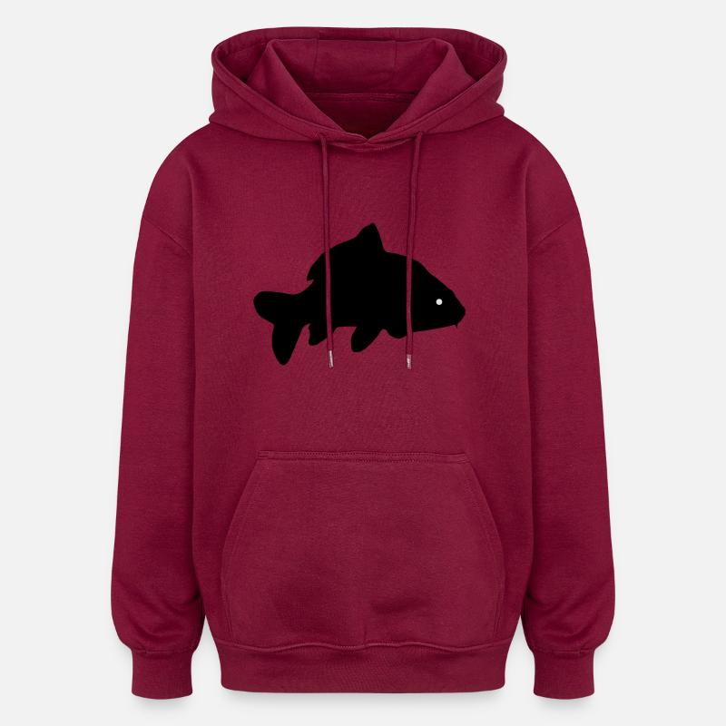 Carpe - Sweat à capuche oversize unisexe - bordeaux