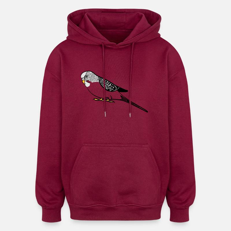 perruche - Sweat à capuche oversize unisexe - bordeaux