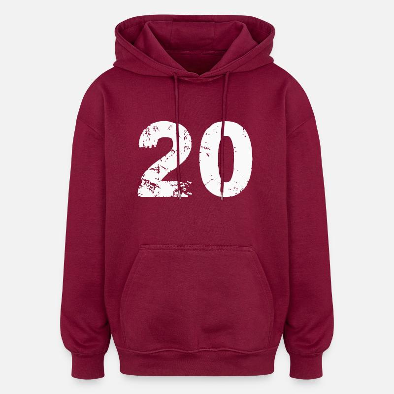 20 - Sweat à capuche oversize unisexe - bordeaux