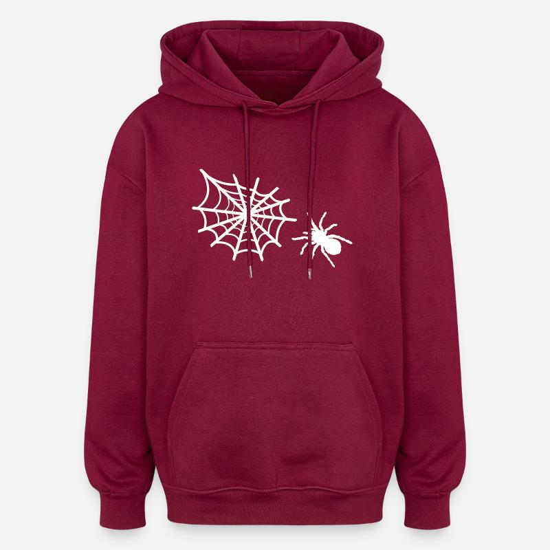 spider spider web - Oversized Unisex Hoodie - burgundy