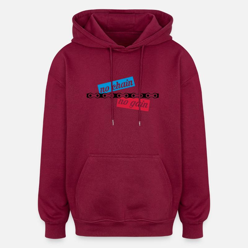 no chain no gain - Sweat à capuche oversize unisexe - bordeaux
