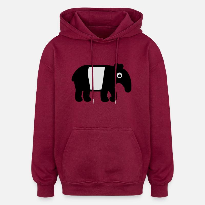 Tapir - Sweat à capuche oversize unisexe - bordeaux