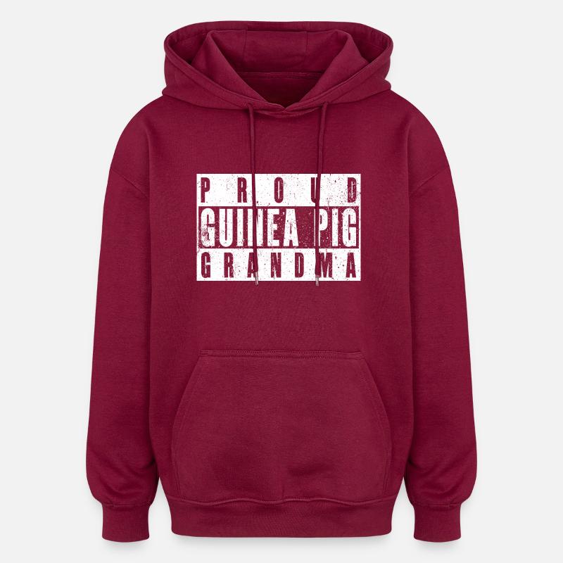 Fière grand-mère cochon d’Inde - Sweat à capuche oversize unisexe - bordeaux