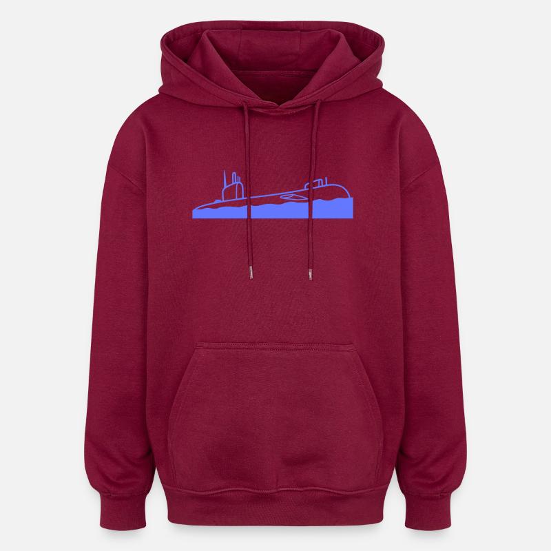 Plongée de surface sous-marine - Sweat à capuche oversize unisexe - bordeaux