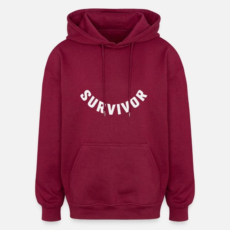 COOL TEKS - Sweat à capuche oversize unisexe - bordeaux