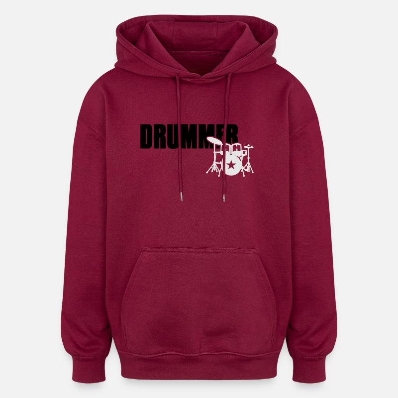 drummer - Sweat à capuche oversize unisexe - bordeaux