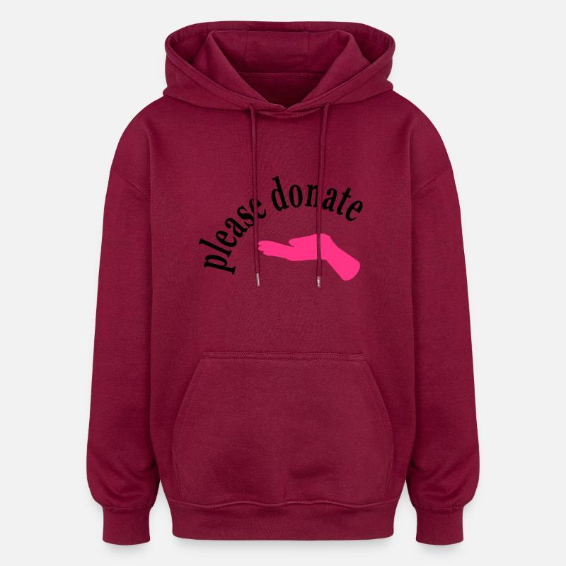 don des ménages monétaire - Sweat à capuche oversize unisexe - bordeaux