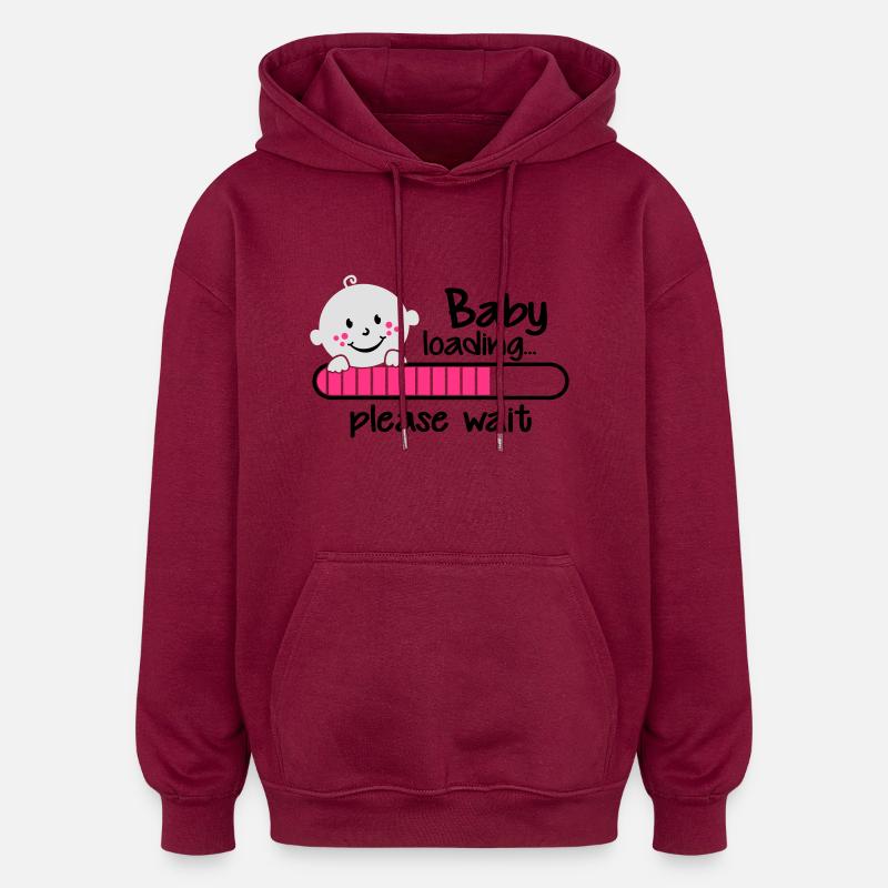Baby loading.... please wait - Oversized Unisex Hoodie - Burgunderrot