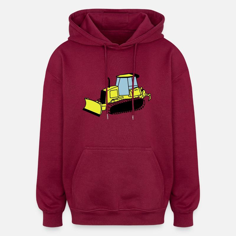 Chenille de chantier - Sweat à capuche oversize unisexe - bordeaux