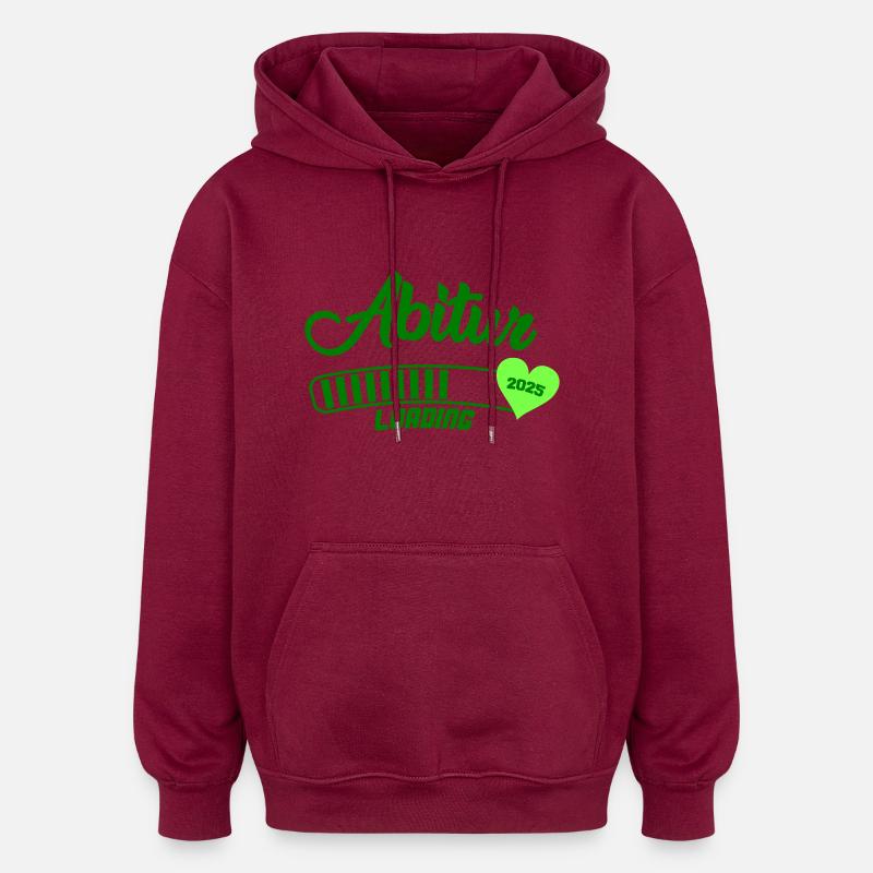 Abitur Loading 2025 - Sweat à capuche oversize unisexe - bordeaux
