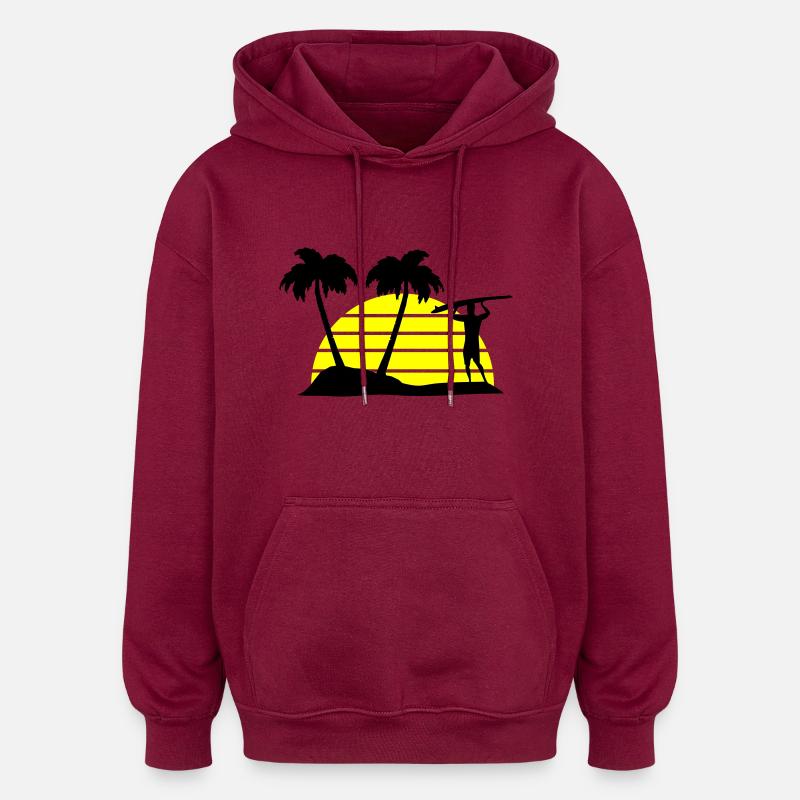 surf - Sweat à capuche oversize unisexe - bordeaux