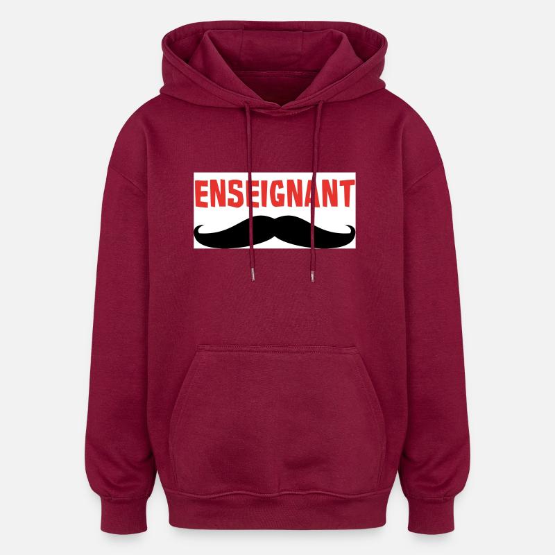 ENSEIGNANT - Sweat à capuche oversize unisexe - bordeaux