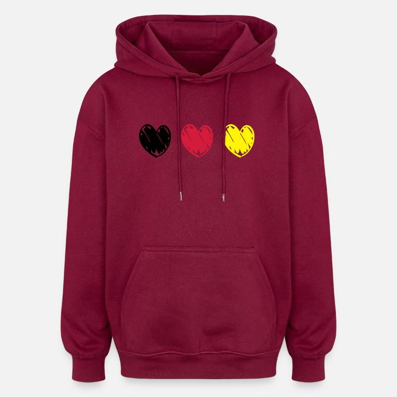 deutschland_herz__f3 - Sweat à capuche oversize unisexe - bordeaux