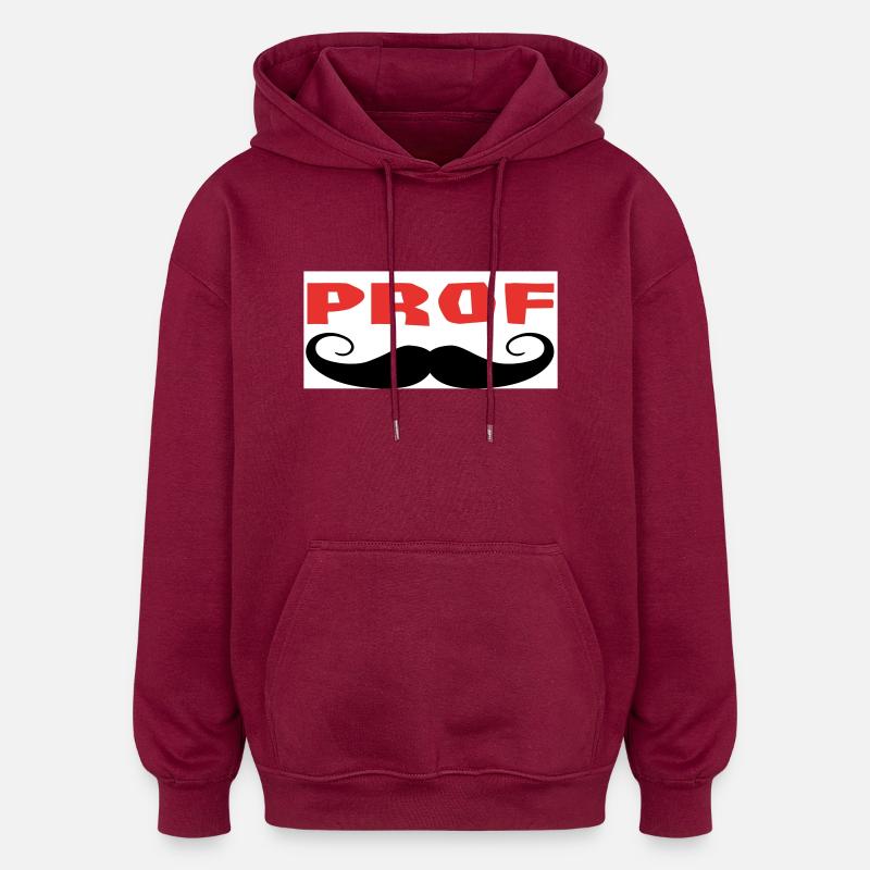 PROF - Sweat à capuche oversize unisexe - bordeaux