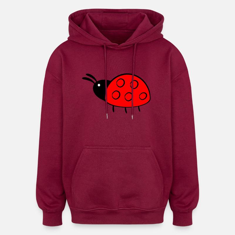 Marienkäfer - Oversized Unisex Hoodie - Burgunderrot