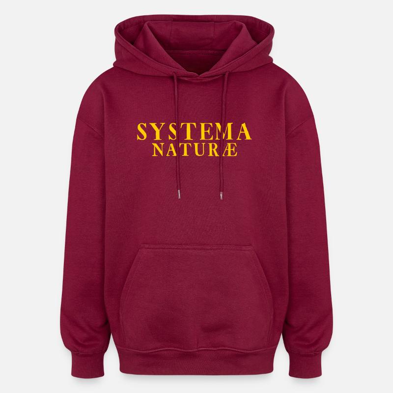 Systema Naturae - Sweat à capuche oversize unisexe - bordeaux
