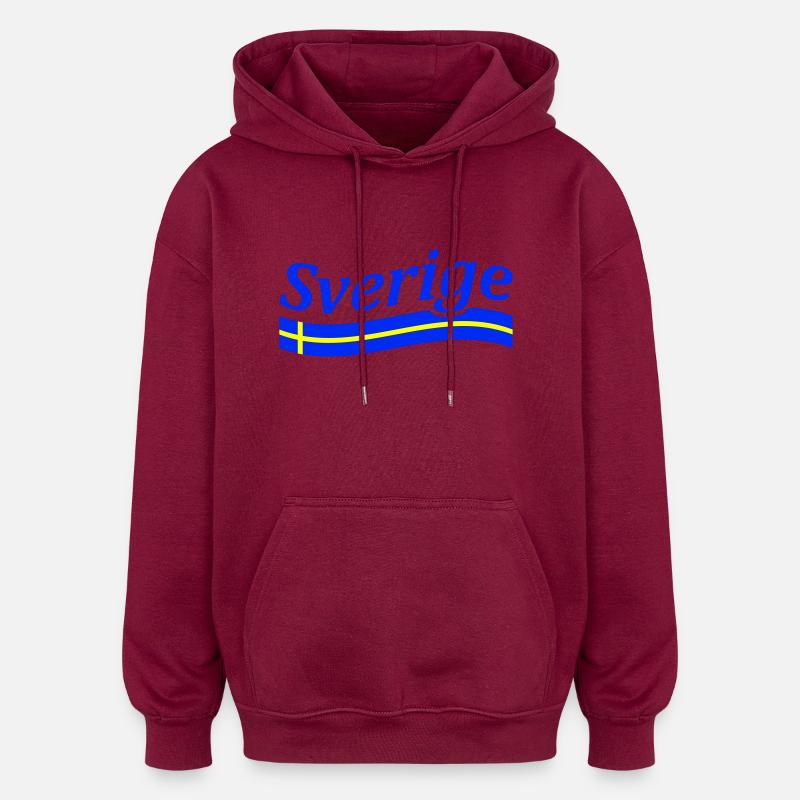 Drapeau de la Suède - Sweat à capuche oversize unisexe - bordeaux