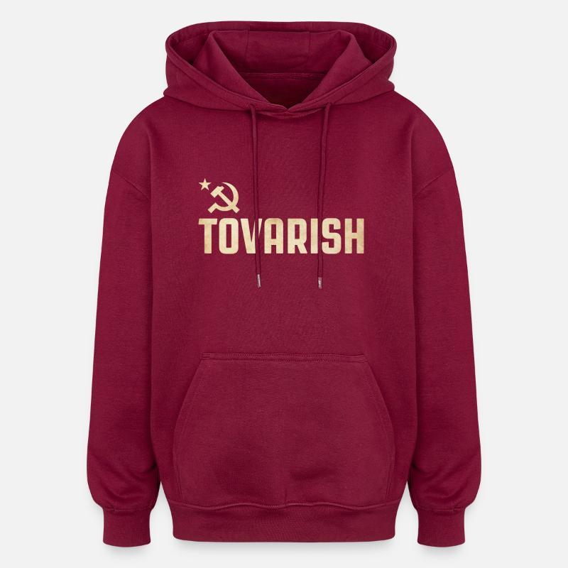 Tovarish - Sweat à capuche oversize unisexe - bordeaux