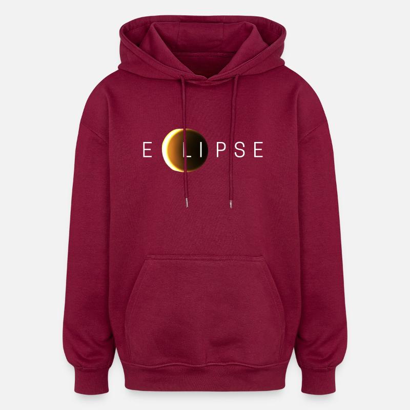 Éclipse solaire - Sweat à capuche oversize unisexe - bordeaux