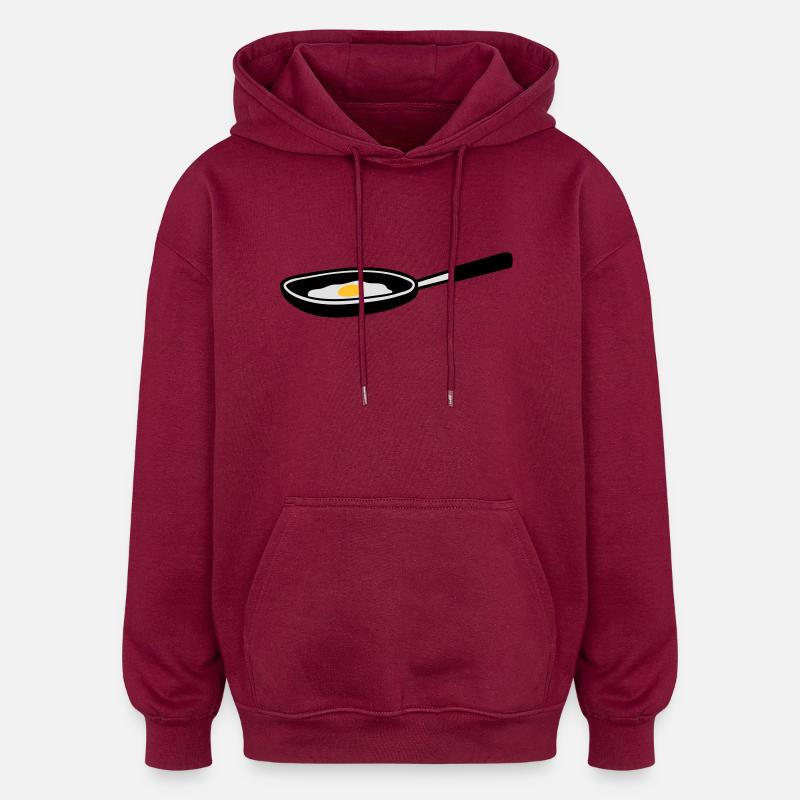 egg_in_pan - Oversized Unisex Hoodie - burgundy