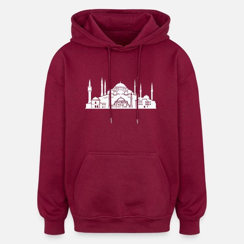 Horizon d’Istanbul - Sweat à capuche oversize unisexe - bordeaux