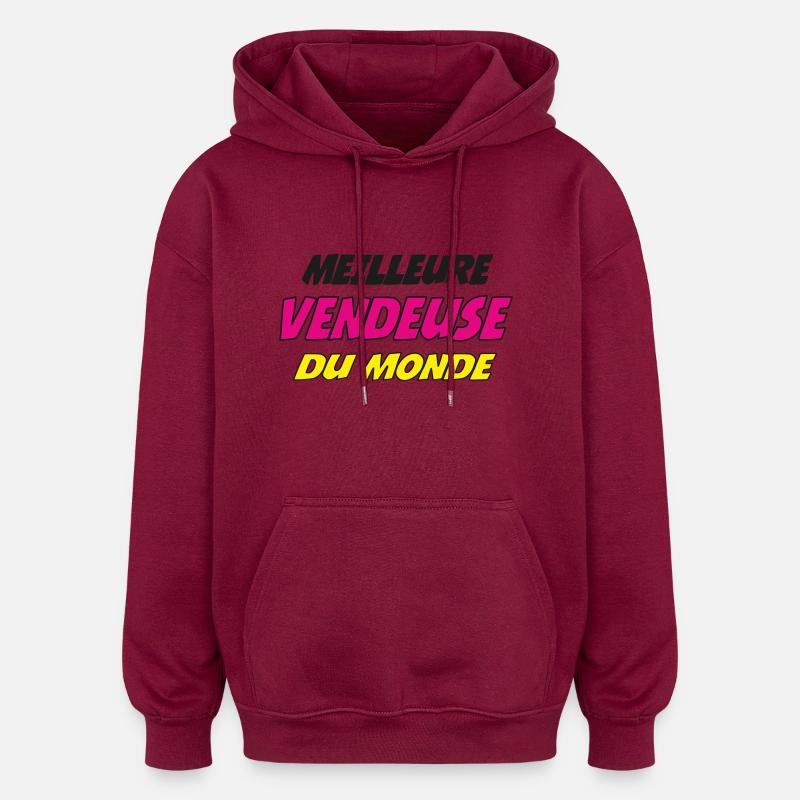 MEILLEURE VENDEUSE DU MONDE - Sweat à capuche oversize unisexe - bordeaux