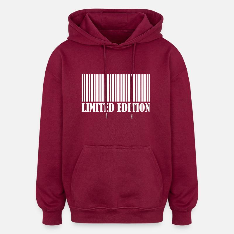 Code-barres édition limitée - Sweat à capuche oversize unisexe - bordeaux
