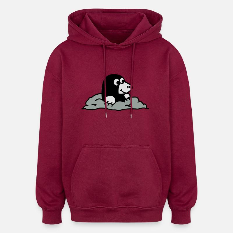 Taupe - Sweat à capuche oversize unisexe - bordeaux