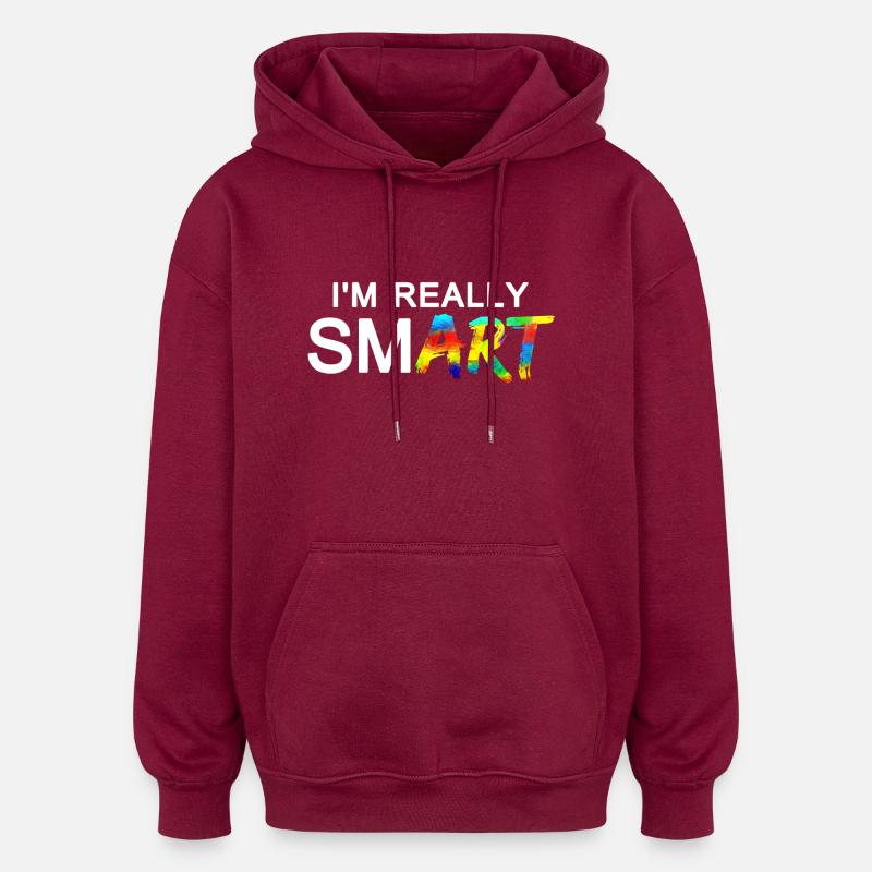 Really SmART 02 - Sweat à capuche oversize unisexe - bordeaux