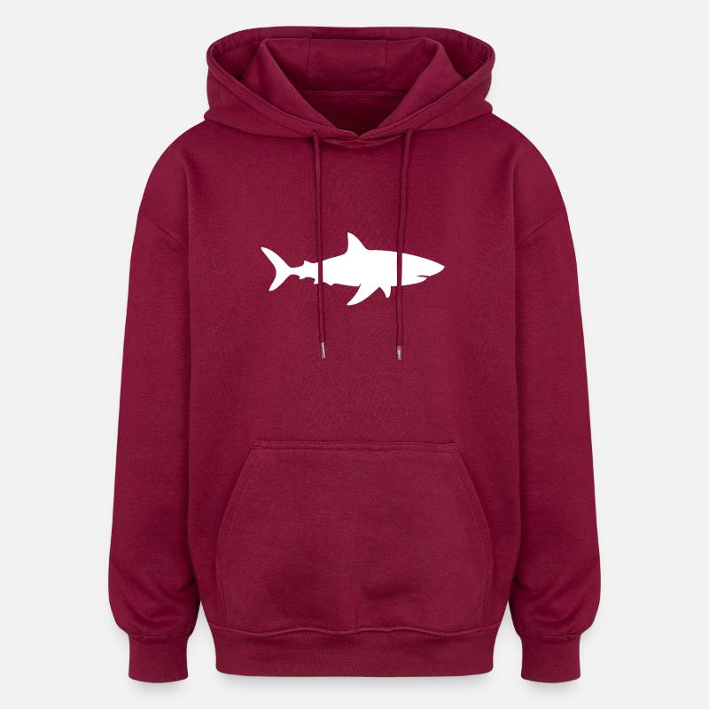 Requin - Sweat à capuche oversize unisexe - bordeaux