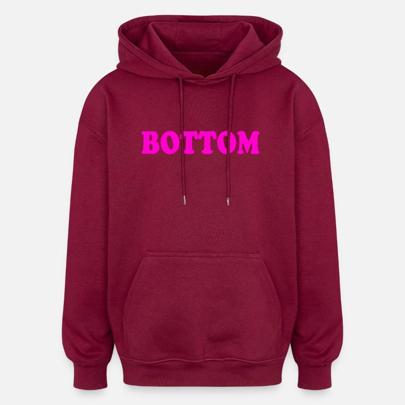 Bottom - Sweat à capuche oversize unisexe - bordeaux