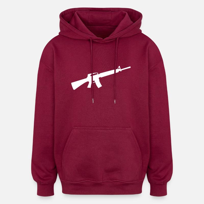 Arme Pistolet - Sweat à capuche oversize unisexe - bordeaux