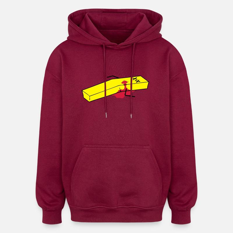 Pommes - Oversized Unisex Hoodie - Burgunderrot
