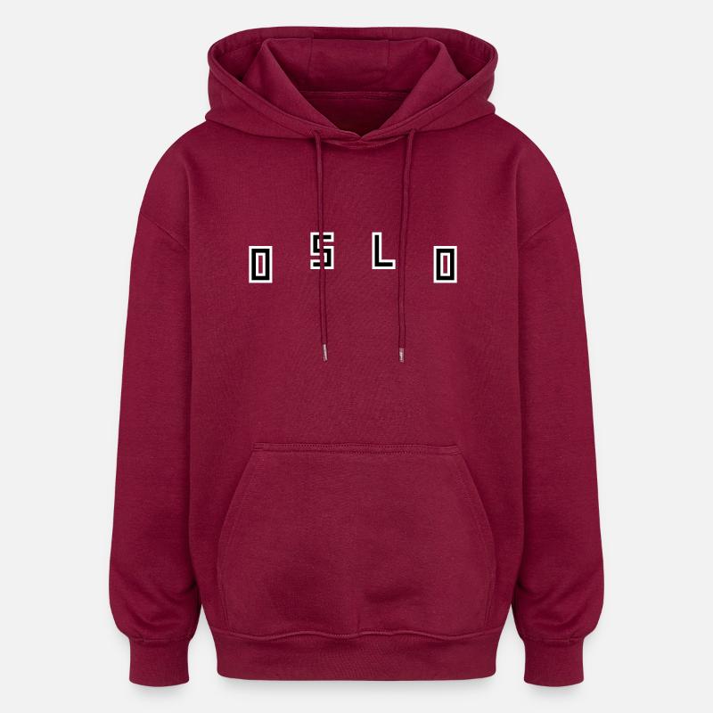 Oslo - Sweat à capuche oversize unisexe - bordeaux