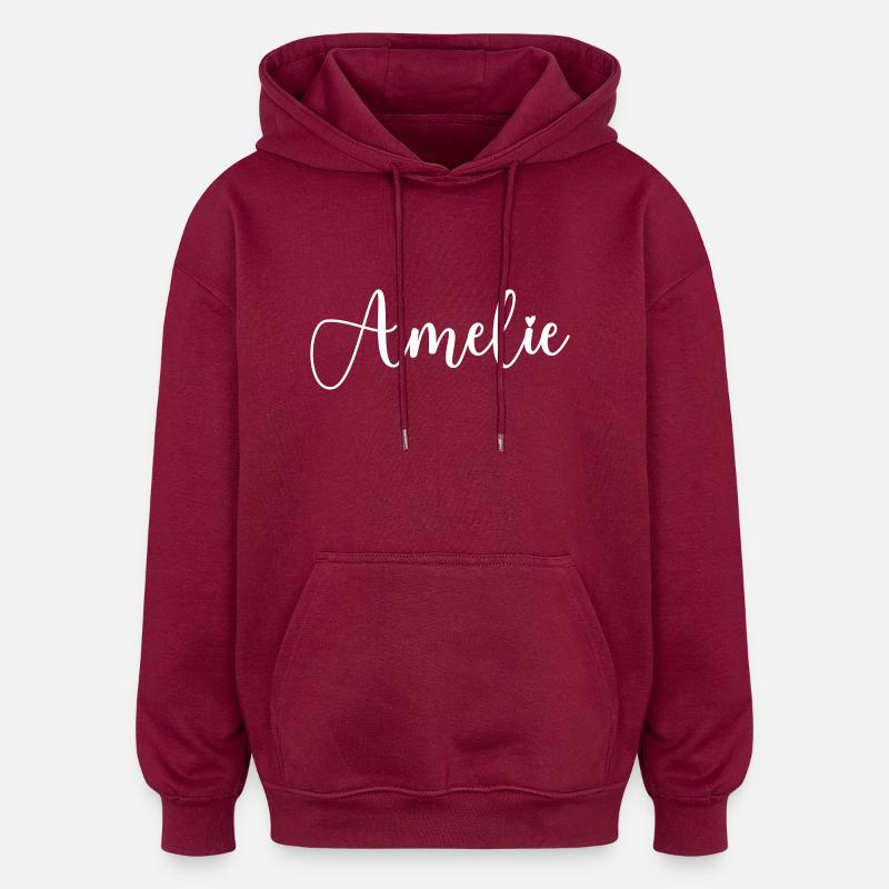 Nom d’Amélie - Sweat à capuche oversize unisexe - bordeaux