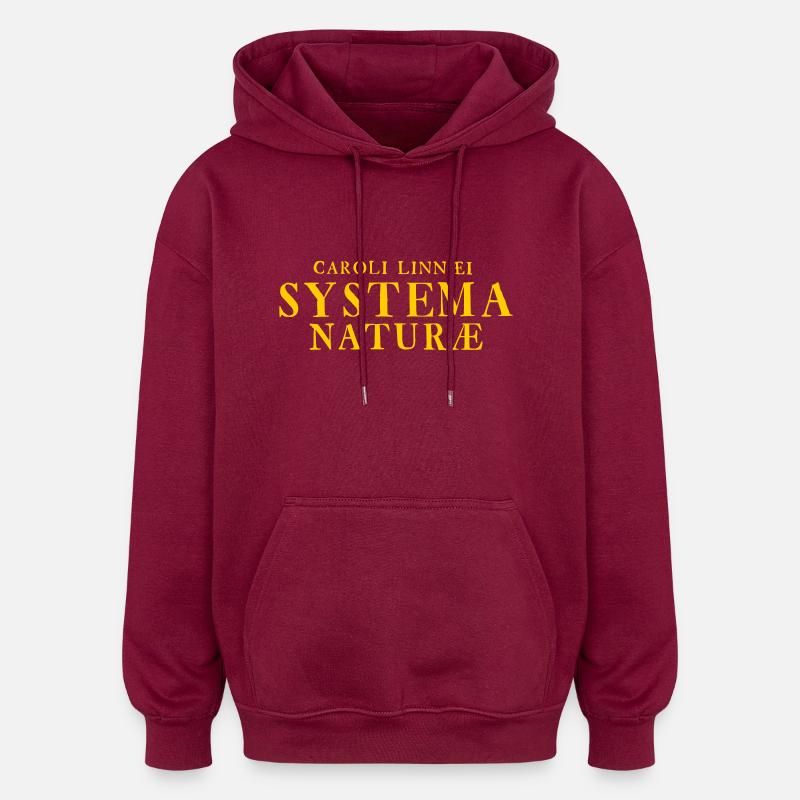Systema Naturae - Sweat à capuche oversize unisexe - bordeaux