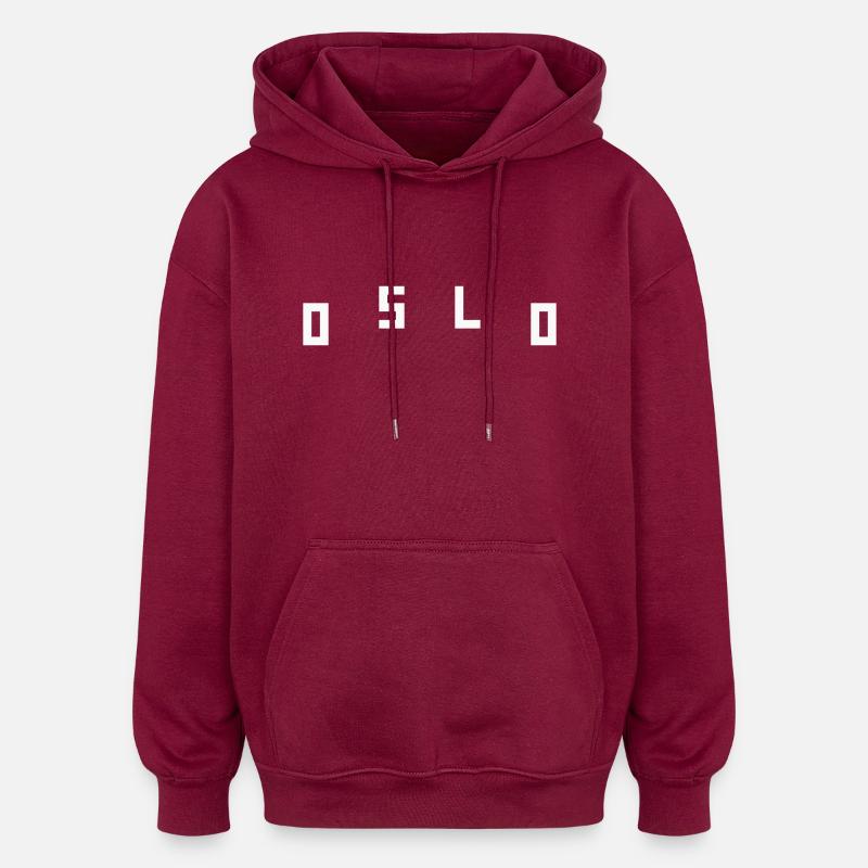 Oslo - Sweat à capuche oversize unisexe - bordeaux