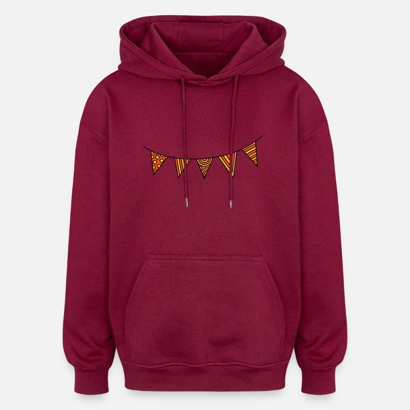 Pennant chain three-colour - Oversized Unisex Hoodie - burgundy