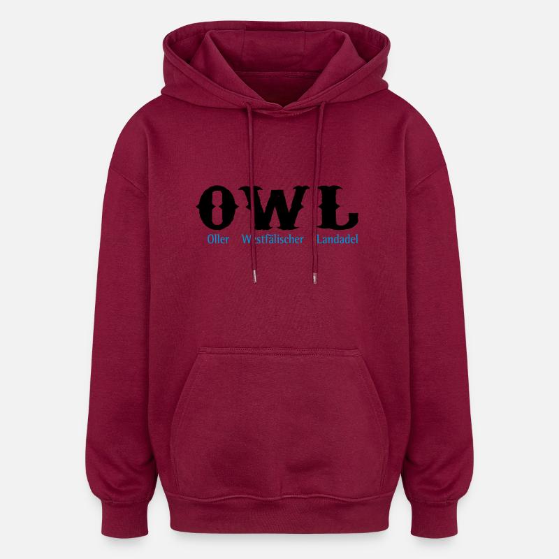 chouette - Sweat à capuche oversize unisexe - bordeaux