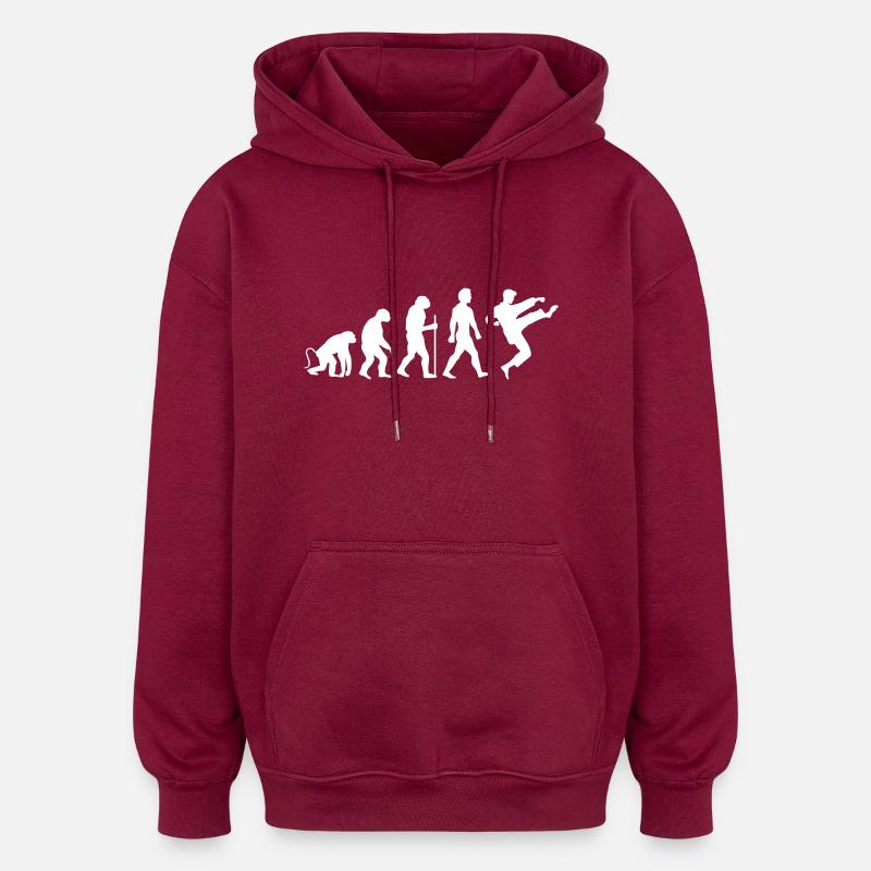 Karaté Évolution - Sweat à capuche oversize unisexe - bordeaux