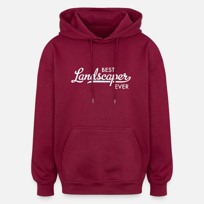 Paysagiste - Sweat à capuche oversize unisexe - bordeaux