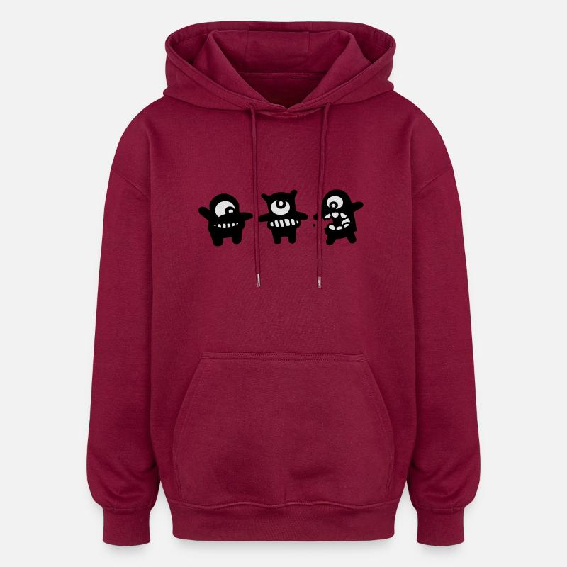 lustig - Oversized Unisex Hoodie - Burgunderrot