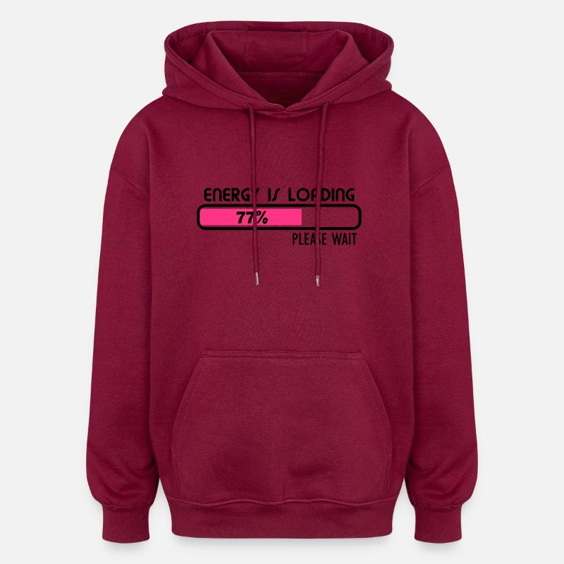 Energy loading - V2 - Oversized Unisex Hoodie - Burgunderrot