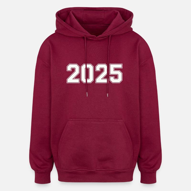 2025 - Sweat à capuche oversize unisexe - bordeaux