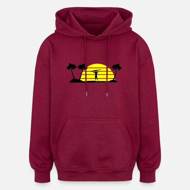 surf - Sweat à capuche oversize unisexe - bordeaux