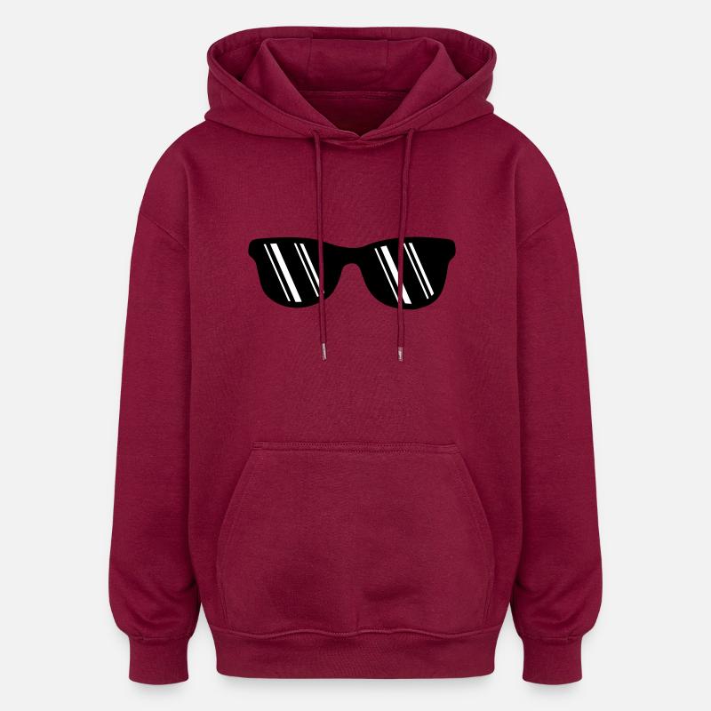 Sunglasses Design - Oversized Unisex Hoodie - burgundy