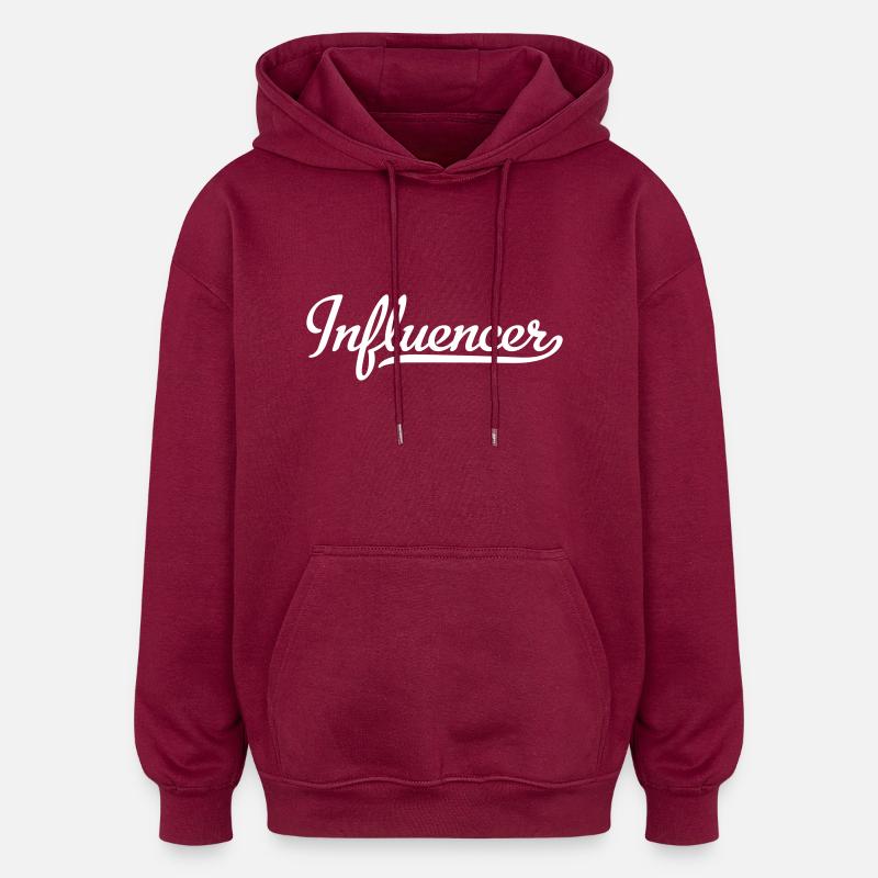 Influenceur - Sweat à capuche oversize unisexe - bordeaux