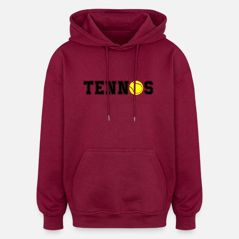 tennis - Sweat à capuche oversize unisexe - bordeaux