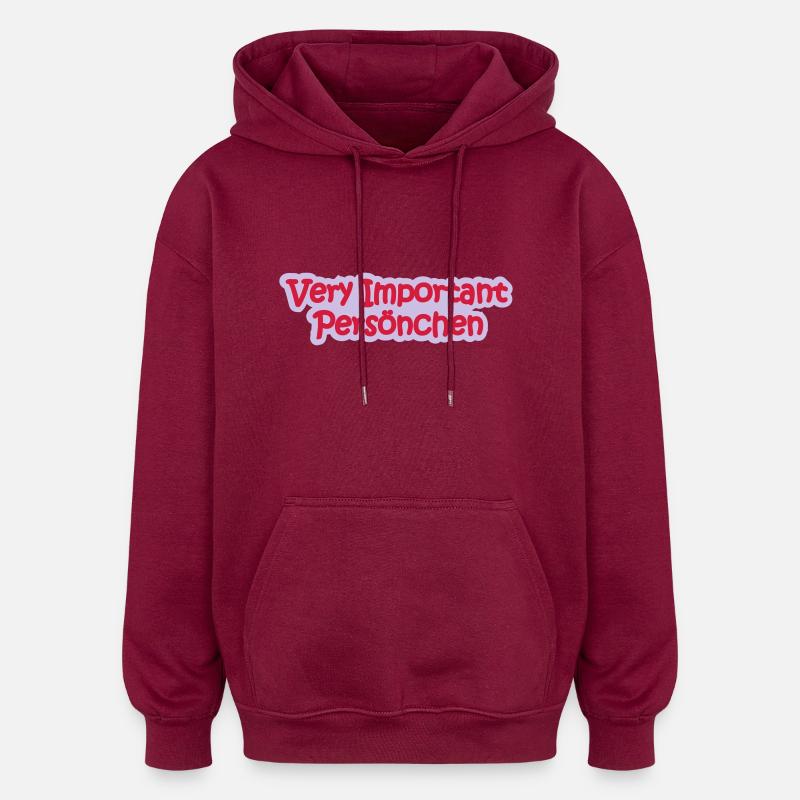 VIP Babysprüche - Oversized Unisex Hoodie - Burgunderrot