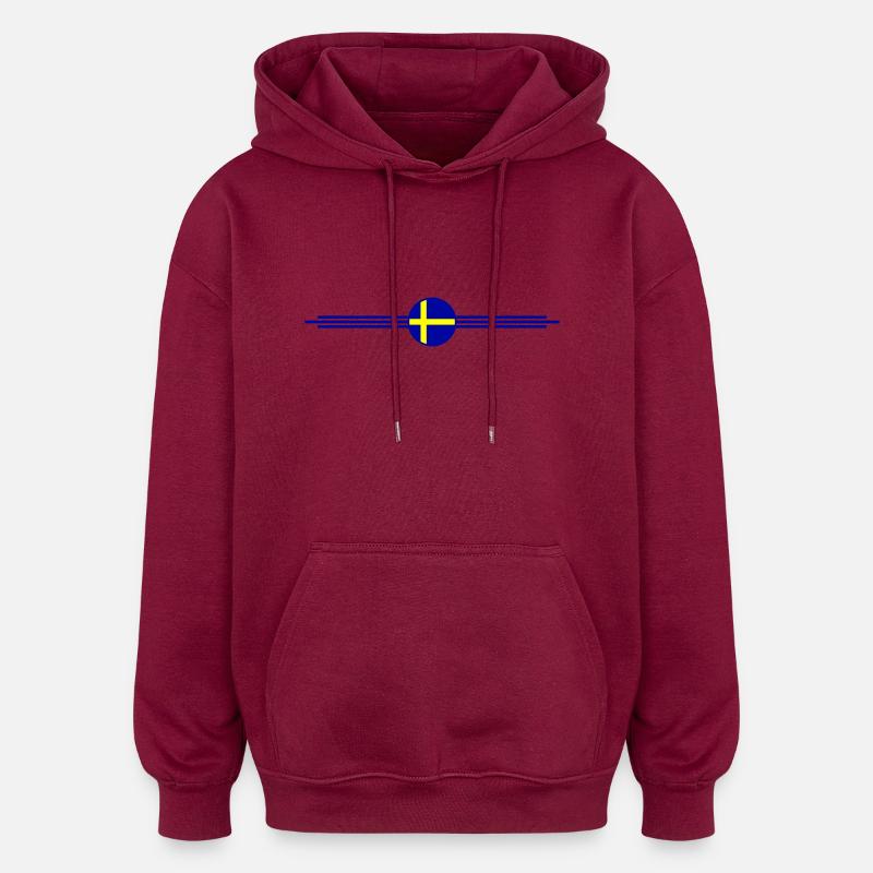 Drapeau de la Suède Drapeau - Sweat à capuche oversize unisexe - bordeaux